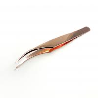 China Gold Color Eyelash Extension Tweezers Anti Magnetic With Private Label on sale