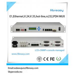 E1,100M,1000M,V.35,V.24,RS232,RS422,RS485 hotline multi-service PDH Mux with LCD SNMP Console network management