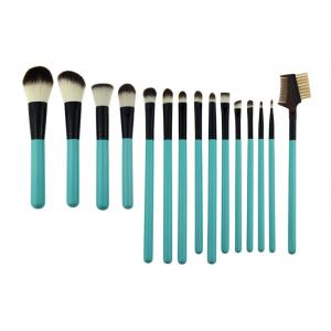 China Cosmetic Green Professional 15 Piece Makeup Brush Set Wih Synthetic Hair supplier
