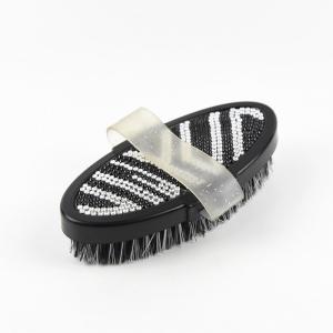 China Zebra Pattern Crystal Bling Horse Grooming Products , Horse Cleaning Brush supplier
