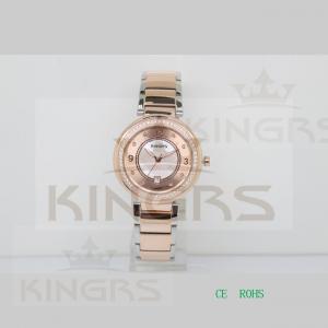 China Two tone rose gold ladies Stainless Steel Watches 3 links wrapped band steel watch supplier