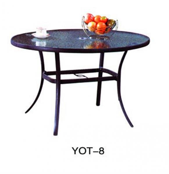 Cast aluminum outdoor dining set modern Glass Furniture Popular   (YOT-4)