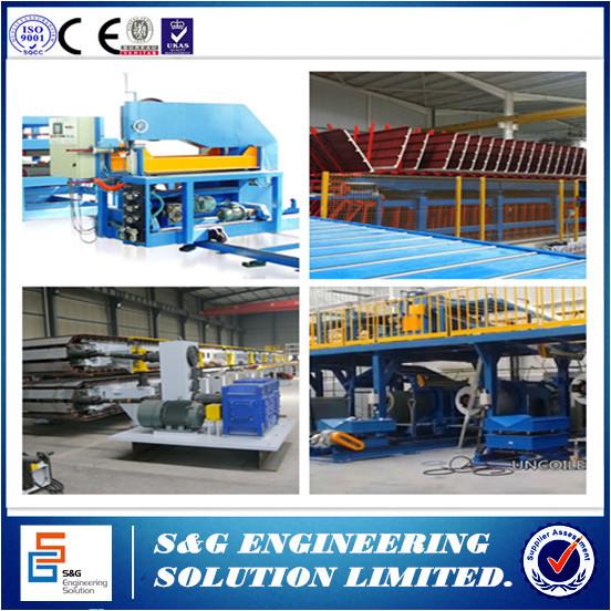 435 - 1150mm Width PU Sandwich Panel Production Line With Color Steel Roll
