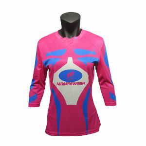 Pretty 3/4 Sleeve Cycling Jersey , Quick Dry Womens MTB Jersey Breathable