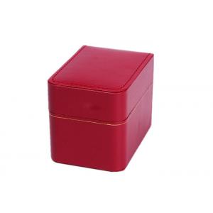 Custom White Velvet Luxury Watch Box , Plastic + Red Paper Womens Watch Box