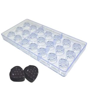 Strawberry Shape Chocolate Polycarbonate Mold Sustainable LFGB Approved