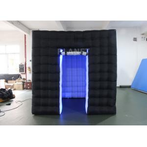 China Durable Inflatable Cube Photo Booth Enclosure Black Exterior And White Interior supplier