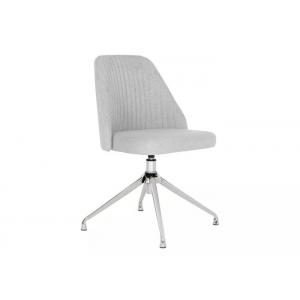 Home Use Computer High Back Chair Swivel With Linen Grey Color