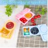 China Contenedores de bocadillos reutilizables de silicona con tapas, 3 paquetes de doble / 2 compartimientos Contenedor de caja de bocadillos para salsa de ensalada, contenedores de condimentos con tapas para control de porciones, viajes, picnic wholesale