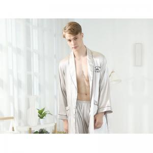 China Nightgown Mens Summer Pj Sets Silk Satin Mens Cotton Summer Pajamas supplier
