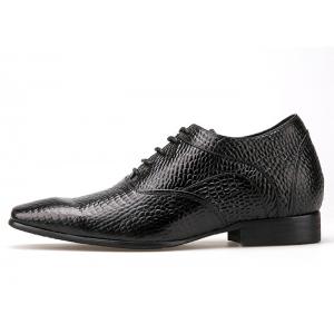 China 7 Cm Black Thick Heel Men'S Wedding Dress Black / Brown Shoes Mens Patent Leather Shoes supplier