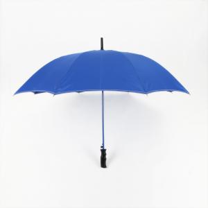 China Double Canopy Straight Handle Umbrella Blue Plastic J Handle Custom Logo wholesale