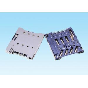 China Empuje el tipo conector de tarjeta de SIM 1.0A que el grado actual con CD detecta el pie 1.28m m alto supplier