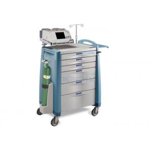 China Luxurious Medical Emergency Cart With Central Drawer Lock Total 6 Drawers supplier