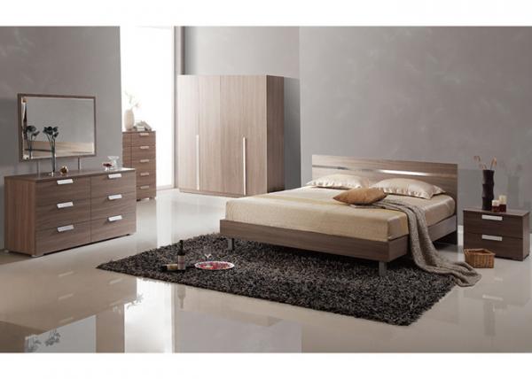 Low Back Headboard Bed Melamine Bedroom Furniture With Big Dresser