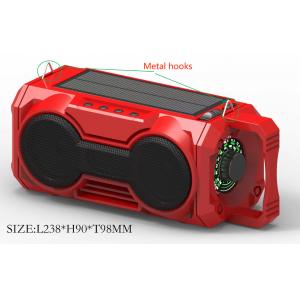 A solar panel dynamo rechargeable fm radio Built-in 2 speakers LED light radio