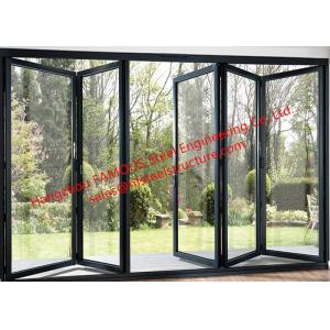 China Exterior Aluminum Folding Door Double Glazing Thermal Break Standard Metal Frame Bi Folding Doors supplier