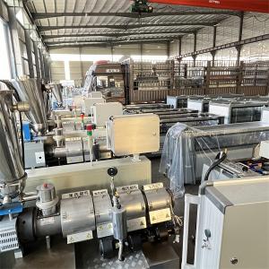 Conical Twin Screw PVC Extruder Machine , Plastic Dual Screw Extruder