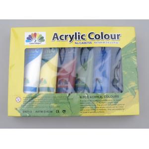 6 X 75ml Acrylic Paint Tubes Acrylic Paint Starter Colors Set For Wood / Paper / Glass