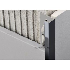 China Window Sill Cubic Square Stainless Steel Wall Tile Trim 10mm Mirror Black supplier