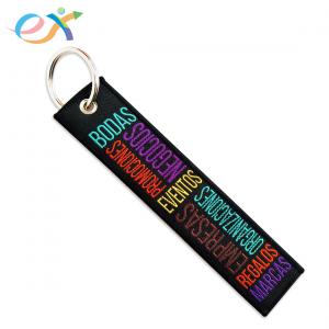 China Promotion Custom Fabric Keychains , Rectangle Fabric Key Tags For Gifts supplier