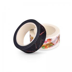 Black Slim Washi Paper Tape Water - Based Acrylic Adhesive Furniture Decoration