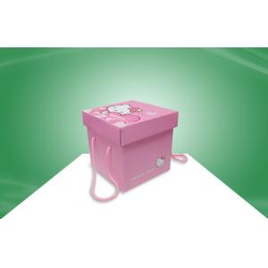 Decorative Pink Hellokitty Paper Gift Box With Handle For Packing Snacks