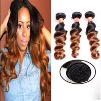 China Soft And Silky Body Wave Human Hair Ombre Extensions , Bright Brown Color on sale