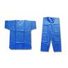 3XL Dark Blue SMS Disposable Scrub Suit With Short Sleeve