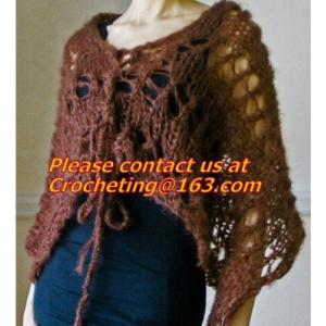 China Hand Knitted Poncho, Brown Scarf,Wool Knitted Sweater Green Free Knitting Crochet Woman supplier