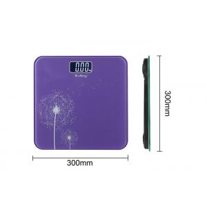 China Dandelion Pattern Electronic Bathroom Scales With Purple Square Shape supplier