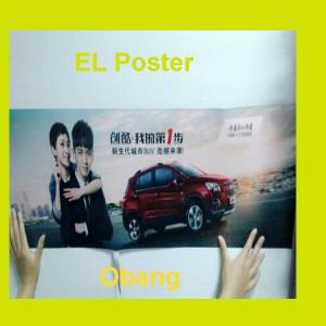 China customized animation effect el poster/ el advertising poster/ flashing poster supplier