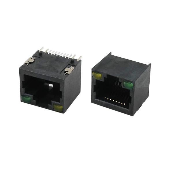 8P8C surface mount low profile RJ45 Modular Jack connector with LED