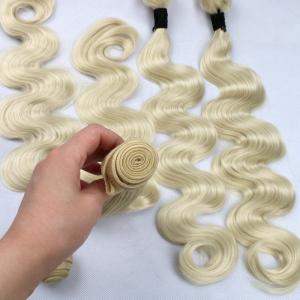 China Brazilian virgin human hair White blonde 60 human hair extensions weave weft supplier