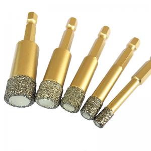 China 6mm Vacuum Brazed Diamond Finger Bits for Marble Drilling Feed Rate 24-48 per minute supplier