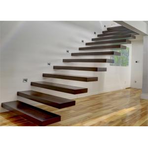 China Wooden Steps Floating Steps Staircase Residential Indoor Stairs With Removable Stair Railing supplier