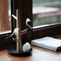 Motion Activated LED Sculpture bird Lamp dimming HomeTree Technology – Wireless Charging Beech Maglamp