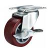 2" rigid PU caster red, fixed PU caster, PU castors, light duty caster