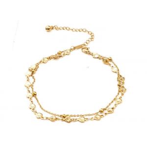 China Titanium steel anklet bracelet 18k women's plated rose gold double-layer beach Bohemian ankle foot chain wholesale supplier
