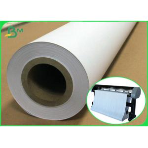 China 24 Inch 35 Inch White Uncoated Wide Format Paper Rolls For CAD Plotter Printing supplier