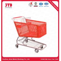 China 180L Plastic Trolley Basket ISO9001 Grocery Shopping Cart With Wheels on sale