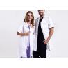 Unisex Practical White Doctor Lab Coat Eco - Friendly Unique Design With Buttons