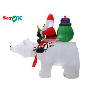 6 Feet Xmas Inflatable Holiday Decorations Yard Lawn Blow Up Santa Claus Rides Polar Bear