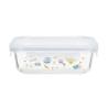China 4-Lock Custom Glass Food Container with Back to School Design and Oven Safe High Borosilicate Glass wholesale