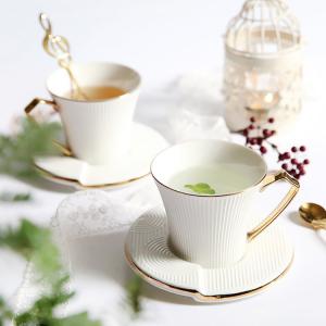 China Custom Afternoon Drinkware Luxury Gold Plated Ceramic Cup with Saucer Wholesale Modern Irregular Coffee Tea Cups supplier