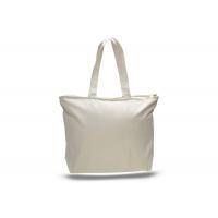 China Squared Off Bottom Cotton Tote Bags With Inside Zippered Pocket on sale