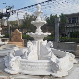 Marble Water Fountain Hand Carved Stone Horse Sculpture Fountains for Sale