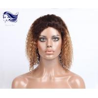 China Curly Human Hair Front Lace Wigs Short Human Hair Wigs Ombre Color on sale