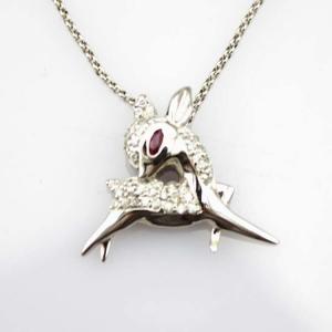 925 Sterling Silver Deer Pendant with Cubic Zirconia(P03)