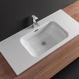 European Types Cabinet Basin Counter Top Vanity Basin Rectangular Thin Washbasin
